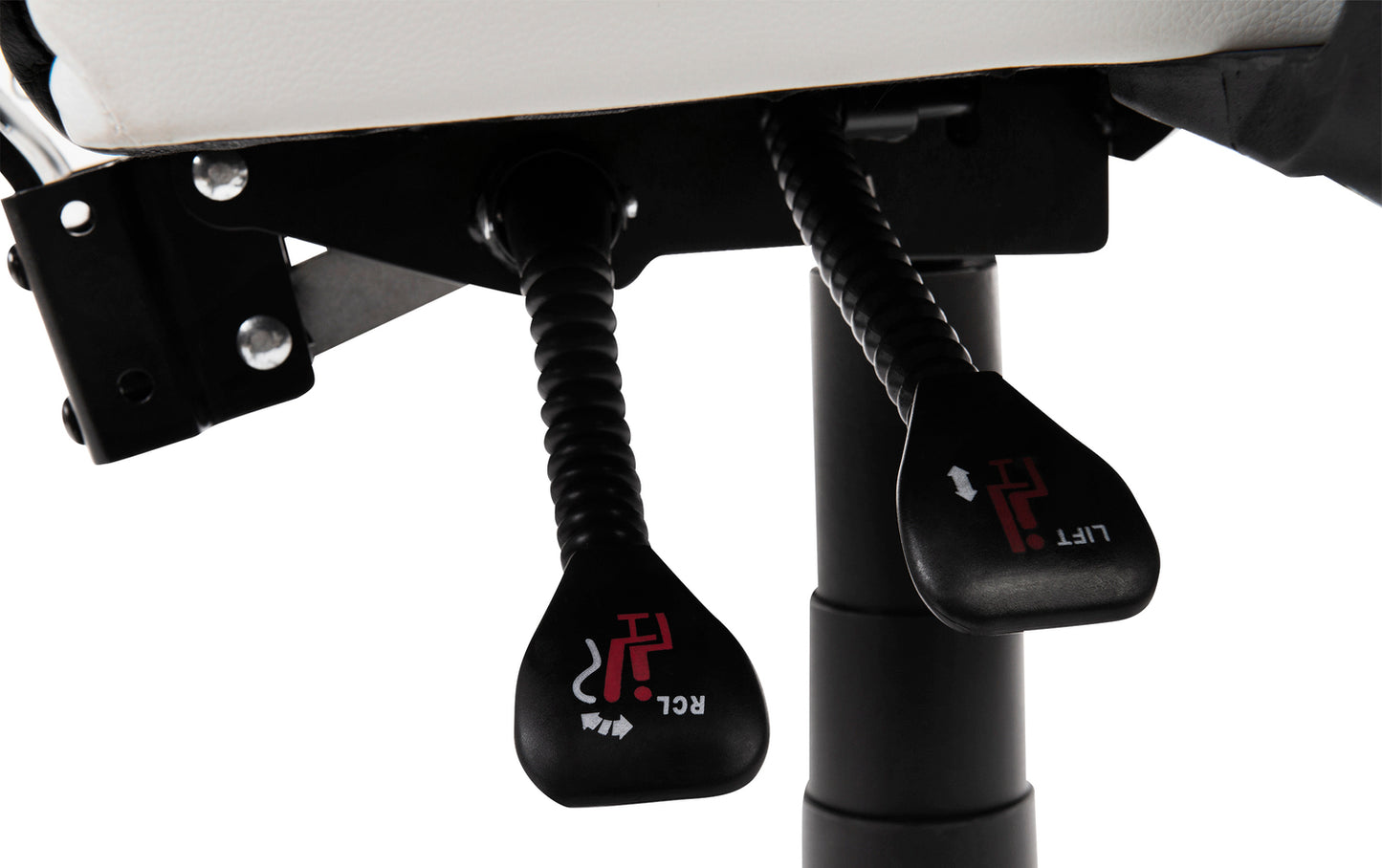 Scaun Gaming Reglabil cu mecanism TILT idealSTORE Elite COLLECTION, Asigura pozitia si confortul corect al corpului, Cotiere reglabile, Perne confortabile, Posibilitatea modificarii unghiului spatarului, Alb-Negru