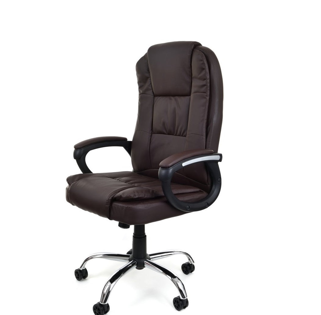 Scaun de birou Pivotant VIGO COLLECTION idealSTORE, Echipat cu spuma moale confortabila, roti cauciucate, Cotiere, Inaltime reglabila, Fabricat din piele ecologica, Sarcina maxima 130 kg