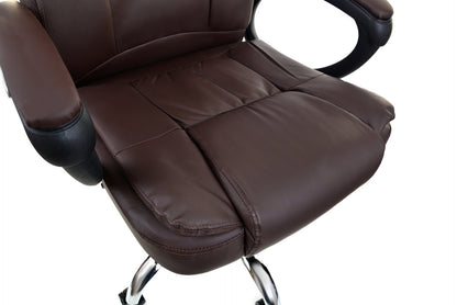 Scaun de birou Pivotant VIGO COLLECTION idealSTORE, Echipat cu spuma moale confortabila, roti cauciucate, Cotiere, Inaltime reglabila, Fabricat din piele ecologica, Sarcina maxima 130 kg