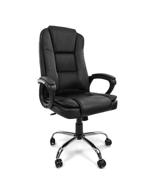 Scaun de birou Pivotant VIGO COLLECTION idealSTORE, Echipat cu spuma moale confortabila, roti cauciucate, Cotiere, Inaltime reglabila, Fabricat din piele ecologica, Sarcina maxima 130 kg