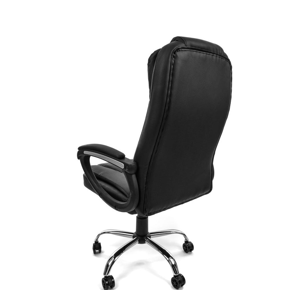 Scaun de birou Pivotant VIGO COLLECTION idealSTORE, Echipat cu spuma moale confortabila, roti cauciucate, Cotiere, Inaltime reglabila, Fabricat din piele ecologica, Sarcina maxima 130 kg