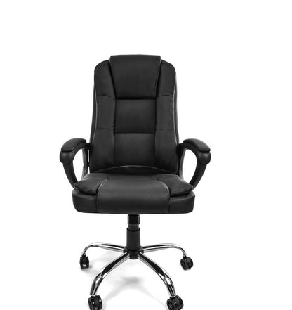 Scaun de birou Pivotant VIGO COLLECTION idealSTORE, Echipat cu spuma moale confortabila, roti cauciucate, Cotiere, Inaltime reglabila, Fabricat din piele ecologica, Sarcina maxima 130 kg