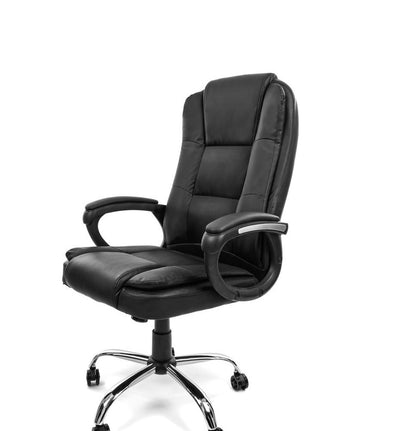 Scaun de birou Pivotant VIGO COLLECTION idealSTORE, Echipat cu spuma moale confortabila, roti cauciucate, Cotiere, Inaltime reglabila, Fabricat din piele ecologica, Sarcina maxima 130 kg