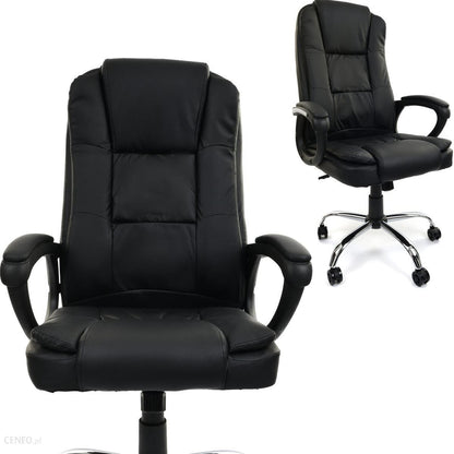 Scaun de birou Pivotant VIGO COLLECTION idealSTORE, Echipat cu spuma moale confortabila, roti cauciucate, Cotiere, Inaltime reglabila, Fabricat din piele ecologica, Sarcina maxima 130 kg