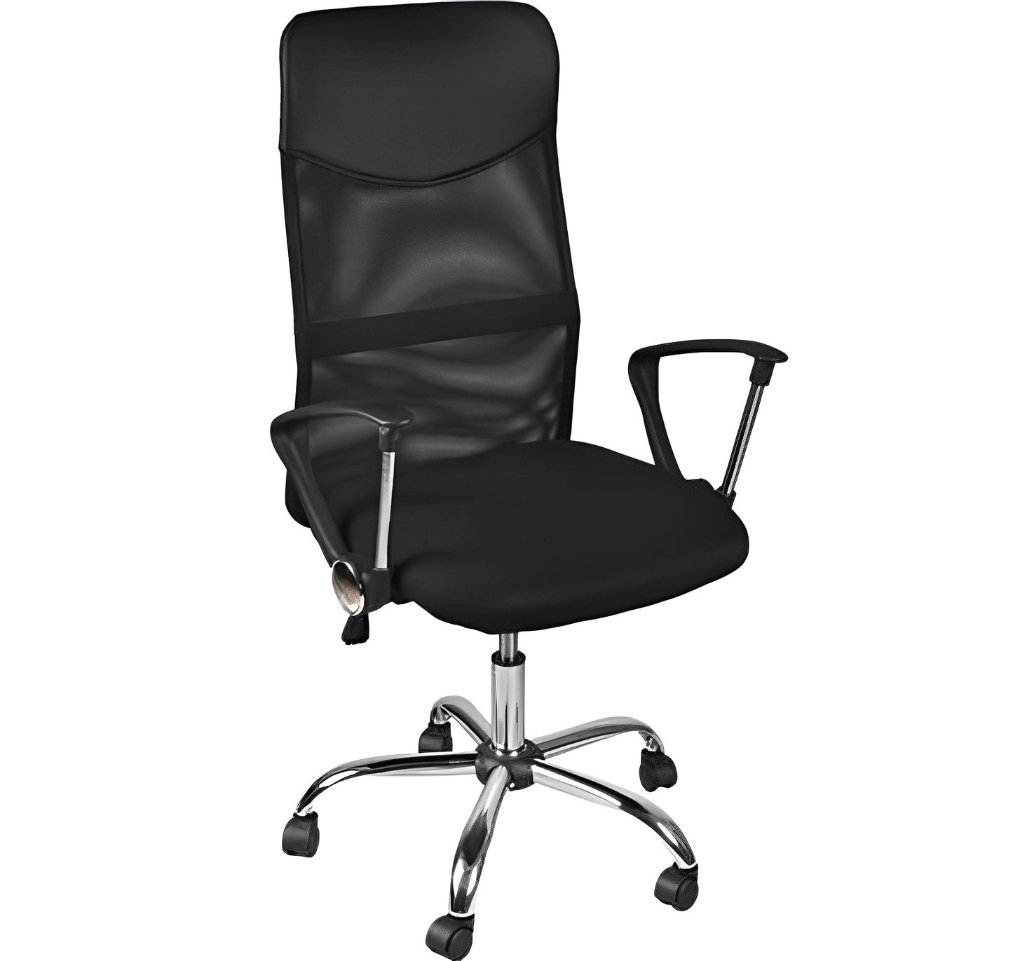 Scaun birou rotativ IdealStore, Sarcina 130 kg, Functie de reglare a inaltimii, Functie TILT, Confort pentru perioada indelungata, Asigura confort si mobilitate, Culoare neagra