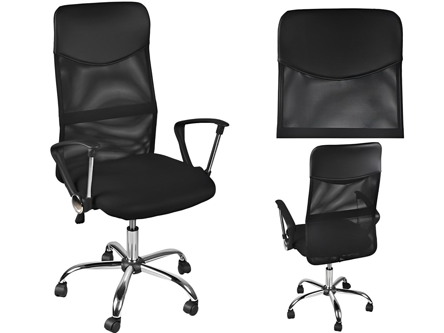 Scaun birou rotativ IdealStore, Sarcina 130 kg, Functie de reglare a inaltimii, Functie TILT, Confort pentru perioada indelungata, Asigura confort si mobilitate, Culoare neagra