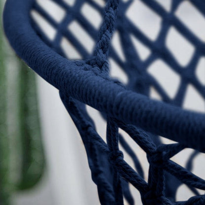 Leagan de Gradina Texty idealStore Albastru, Dimensiuni 120 x 80, Cadru din Otel, Cordon din Bumbac, Design Moder, Materiale Durabile si Rezistente, Sarcina Maxima 150kg