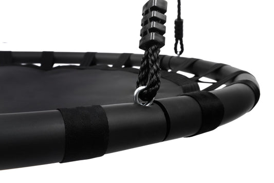 Leagan pentru copii profesional idealStore Texty, tip Cuib, Sarcina maxima 150 Kg, Diametru 100 cm, Structura Otel, Franghii Reglabile, Tesatura Impermeabila, Design Modern