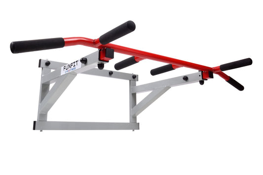 Bara de tractiuni FUNFIT, TRX multifunctionala, pentru perete, cu manere antiderapante, capacitate 300kg