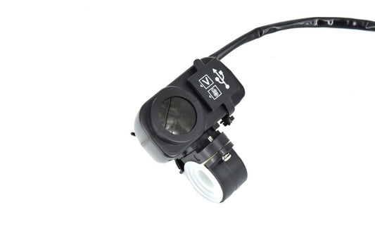 Voltmetru moto IdealSTORE, Tensiune 12V, termometru, mufa USB