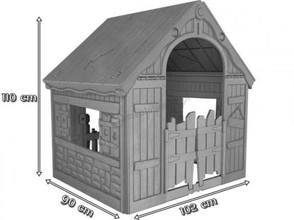 Casuta plianta pentru copii idealSTORE, Dimensiuni 102 x 90 x 110, Structura sigura, stabila, realizata din plastic de cea mai buna calitate, Material rezistent la conditiile meteorologice, Ideala pentru gradina sau camera, Stimuleaza imaginatia copiilor