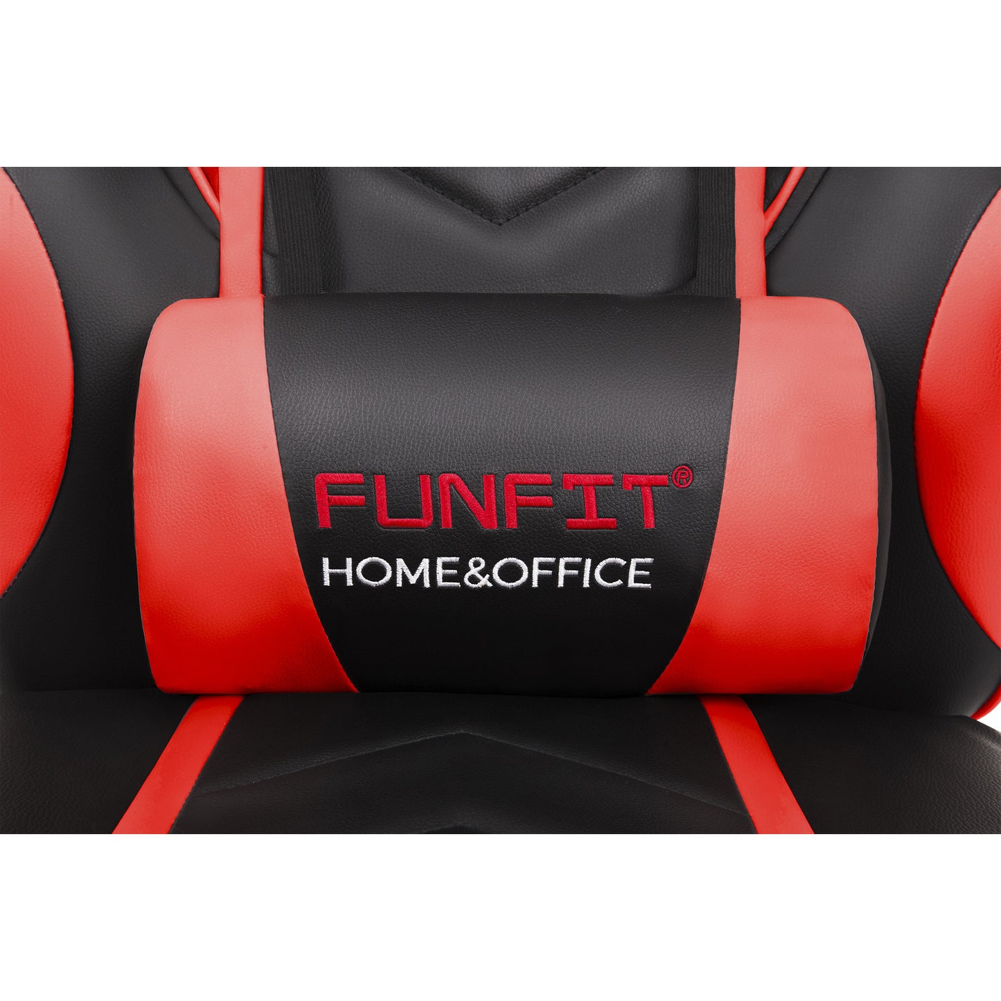 Scaun Gaming Reglabil cu mecanism TILT Office Gaming ON idealStore, Suport pentru Picioare Retractabil, Perna Confortabila, Piele Ecologica Posibilitatea modificarii unghiului spatarului, Rosu-Negru