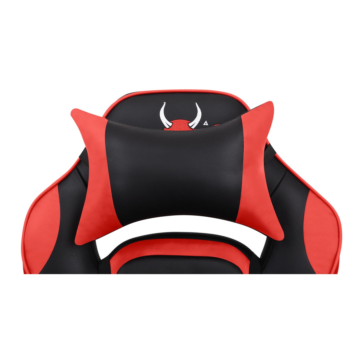 Scaun Gaming Reglabil cu mecanism TILT Office Gaming ON idealStore, Suport pentru Picioare Retractabil, Perna Confortabila, Piele Ecologica Posibilitatea modificarii unghiului spatarului, Rosu-Negru