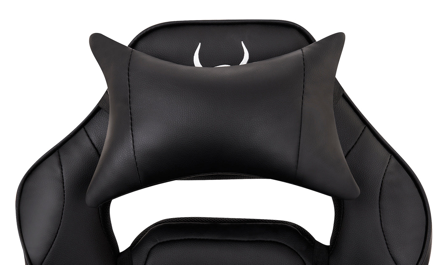 Scaun Gaming Reglabil cu mecanism TILT Office Gaming ON idealStore, Suport pentru Picioare Retractabil, Perne Confortabile, Piele Ecologica Posibilitatea modificarii unghiului spatarului, Negru