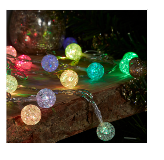 Instalatie Craciun IDL cu 30 led-uri multicolore in forma de Mini Bile cu panou solar pentru a creea un mediu ambiental calduros si primitor, Functionare interior/exterior