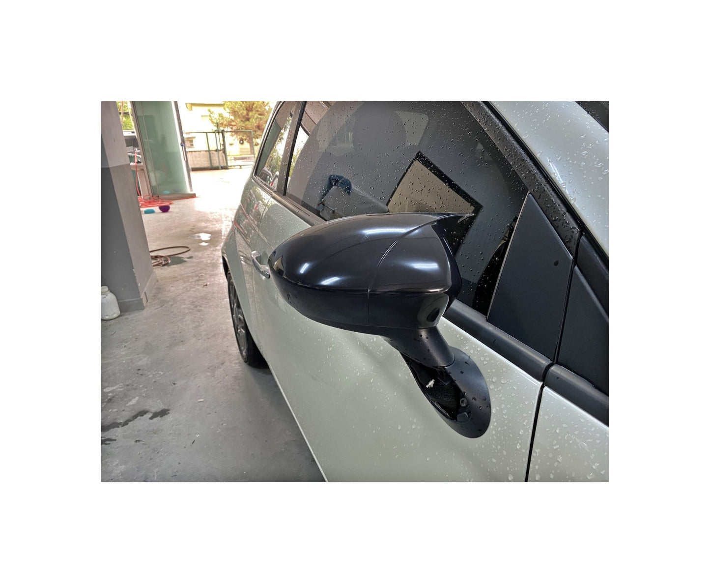 Set 2 Capace Oglinzi tip BATMAN idealSTORE pentru Fiat Fiat 500, 500X, Punto, Linea, culoare Piano Black - Negru Lucios, Montaj Usor, Rezistent UV, Material Premium