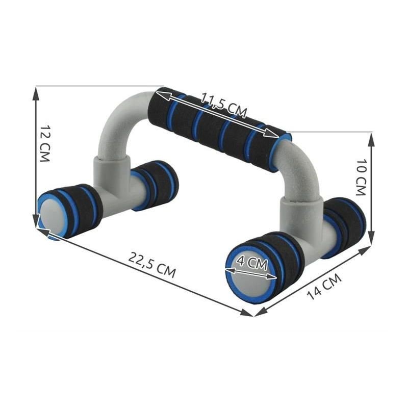 Set 2 Manere pentru Flotari IdealStore, Capacitate de sustinere maxim 200 kg, Dimensiuni 12 x 22.5 x 14 cm, Ajuta la consolidarea coapselor, bratelor si torsului, Gri