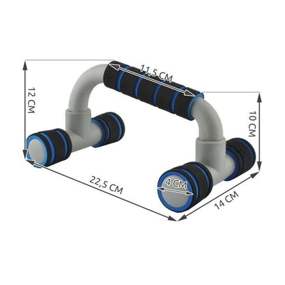 Set 2 Manere pentru Flotari IdealStore, Capacitate de sustinere maxim 200 kg, Dimensiuni 12 x 22.5 x 14 cm, Ajuta la consolidarea coapselor, bratelor si torsului, Gri