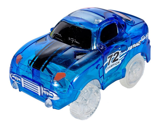 Set pista magica cu 3 masinute idealSTORE, Rainbow Amazing Tracks II, Include 360 de piese, Circuit complet luminat de LED-uri, Posibilitate de a combina elemente in orice ordine, Ideala pentru distractia copilului dumneavoastra