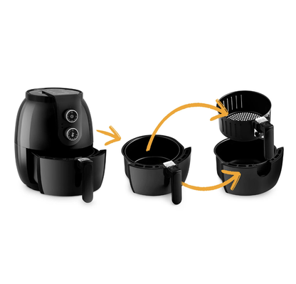 Friteuza cu aer cald IdealStore, fara grasimi, Din otel inoxidabil acoperit cu Teflon, Putere 1300W Capacitate Bol 3,6 L, Timp de lucru maxim 2 ore, 7 programe de gatire