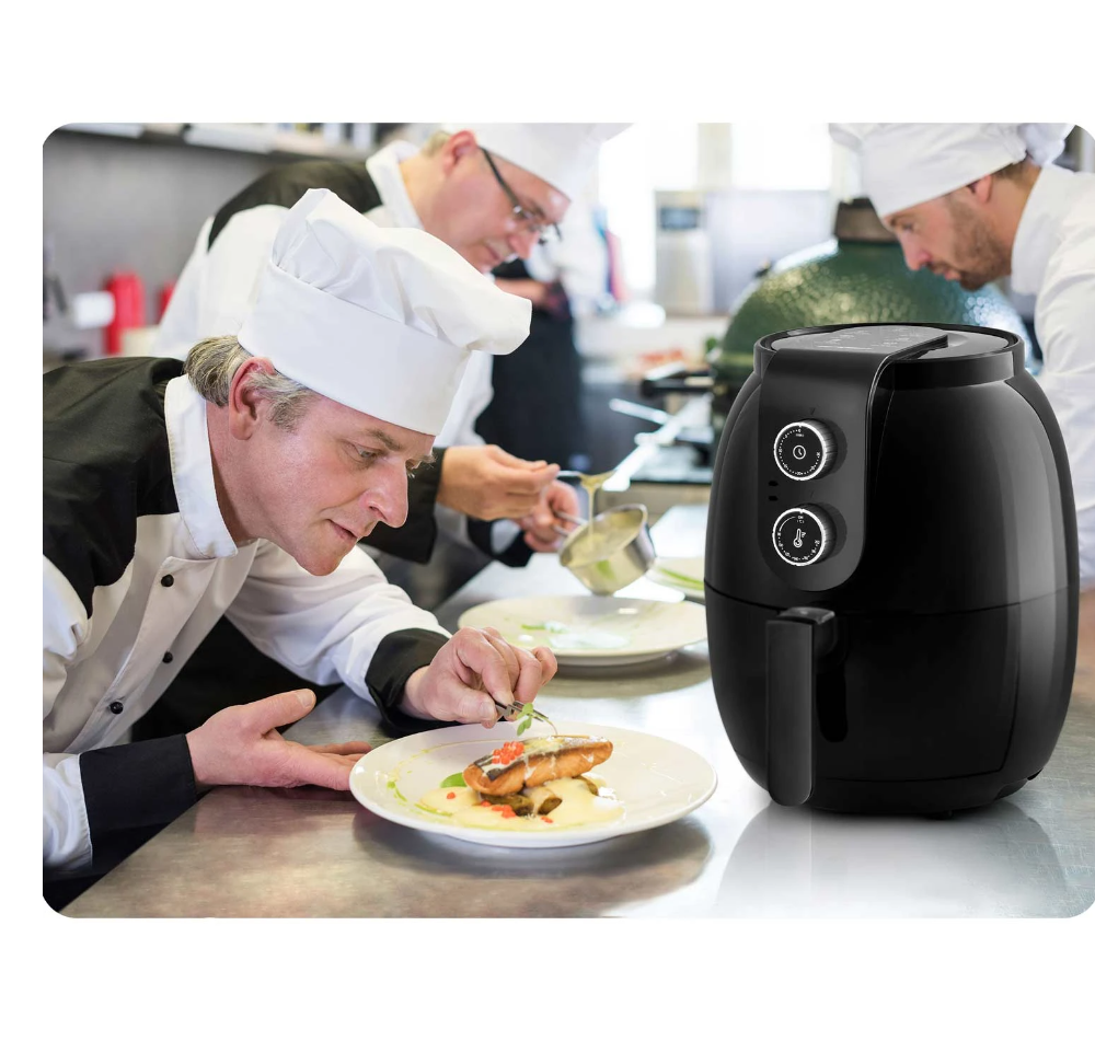 Friteuza cu aer cald IdealStore, fara grasimi, Din otel inoxidabil acoperit cu Teflon, Putere 1300W Capacitate Bol 3,6 L, Timp de lucru maxim 2 ore, 7 programe de gatire