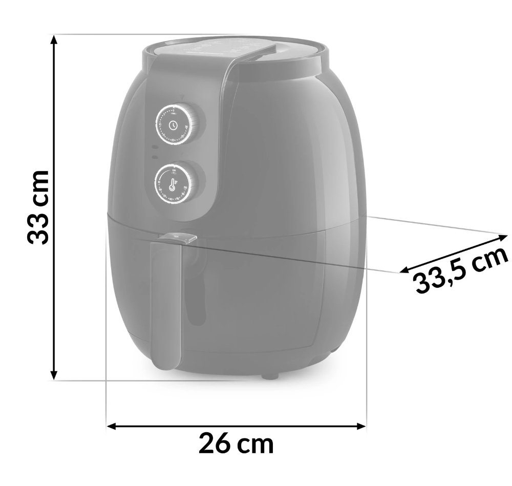 Friteuza cu aer cald IdealStore, fara grasimi, Din otel inoxidabil acoperit cu Teflon, Putere 1300W Capacitate Bol 3,6 L, Timp de lucru maxim 2 ore, 7 programe de gatire