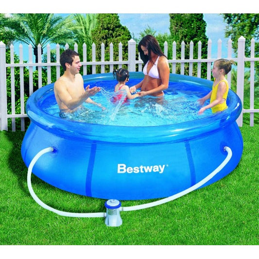 Piscina pentru familie gonflabila, Instalare Rapida, forma rotunda, culoare albastru-alb, material rezistent, dimensiune 366 X 76 CM, calitate garantata Best Way