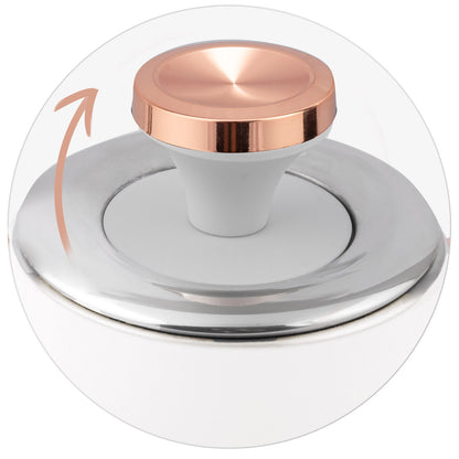 Fierbator Electric cu Termometru Modern Kettle idealStore, Capacitate 1.7L, Baza Pivotanta Antiderapanta 360, Comutator Luminat, Filtru Metalic Anti Calcar, Indicator Temperatura, Capac Detasabil, Alb