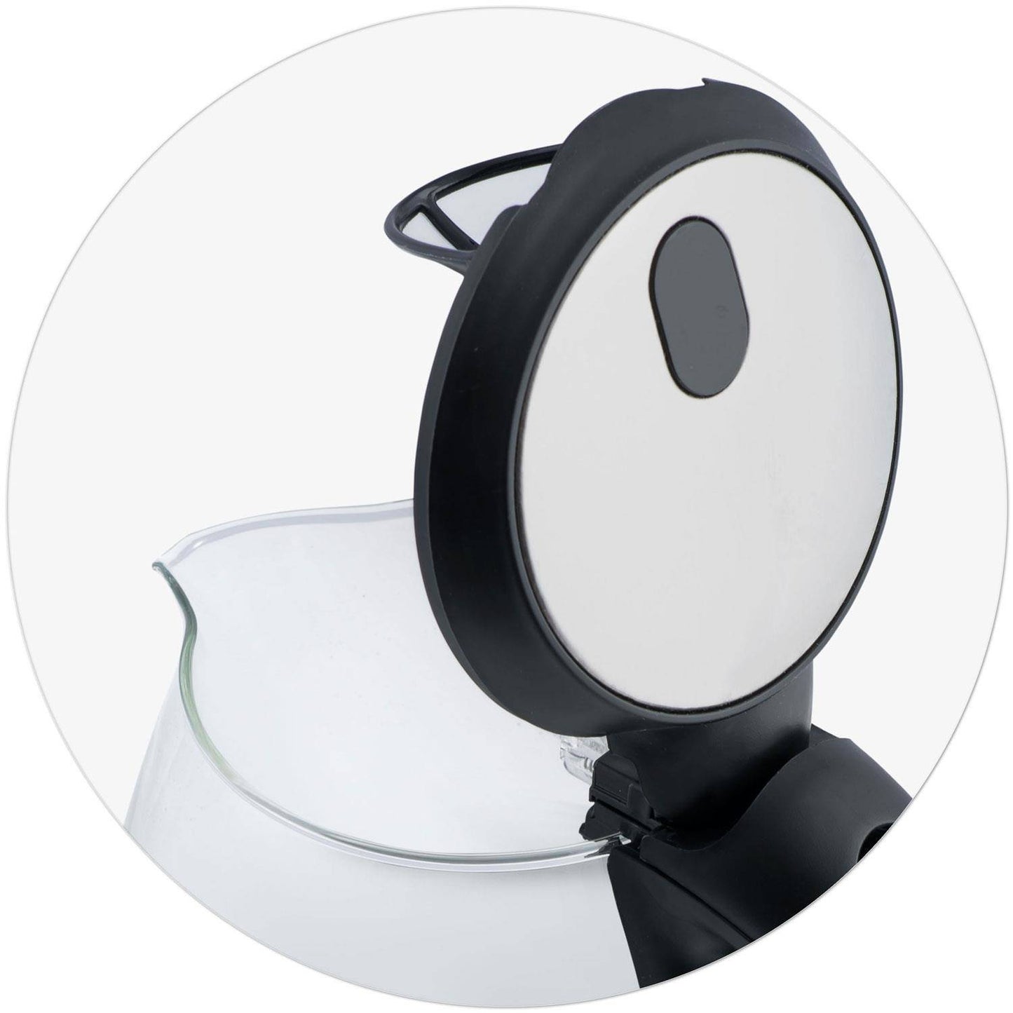 Fierbator Electric Berdsen din sticla idealSTORE, Dimensiuni 25 x 21 cm, Capacitate 1,7L, Protectie impotriva gatirii uscate, Baza pivotanta 360, Picioare antiderapante, Iluminat Albastru, Modern