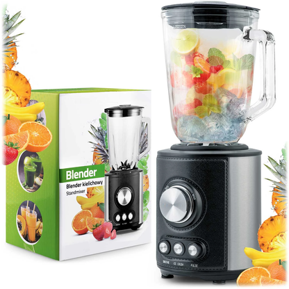 Blender cu cana idealSTORE, Capacitate 1.5L, 3 Functii de utilizare, Zdrobirea ghetei, Smoothie si Pulsatie, Protectie la supraincalzire, Picior anti alunecare, Usor de curatat, Putere nominala 800W