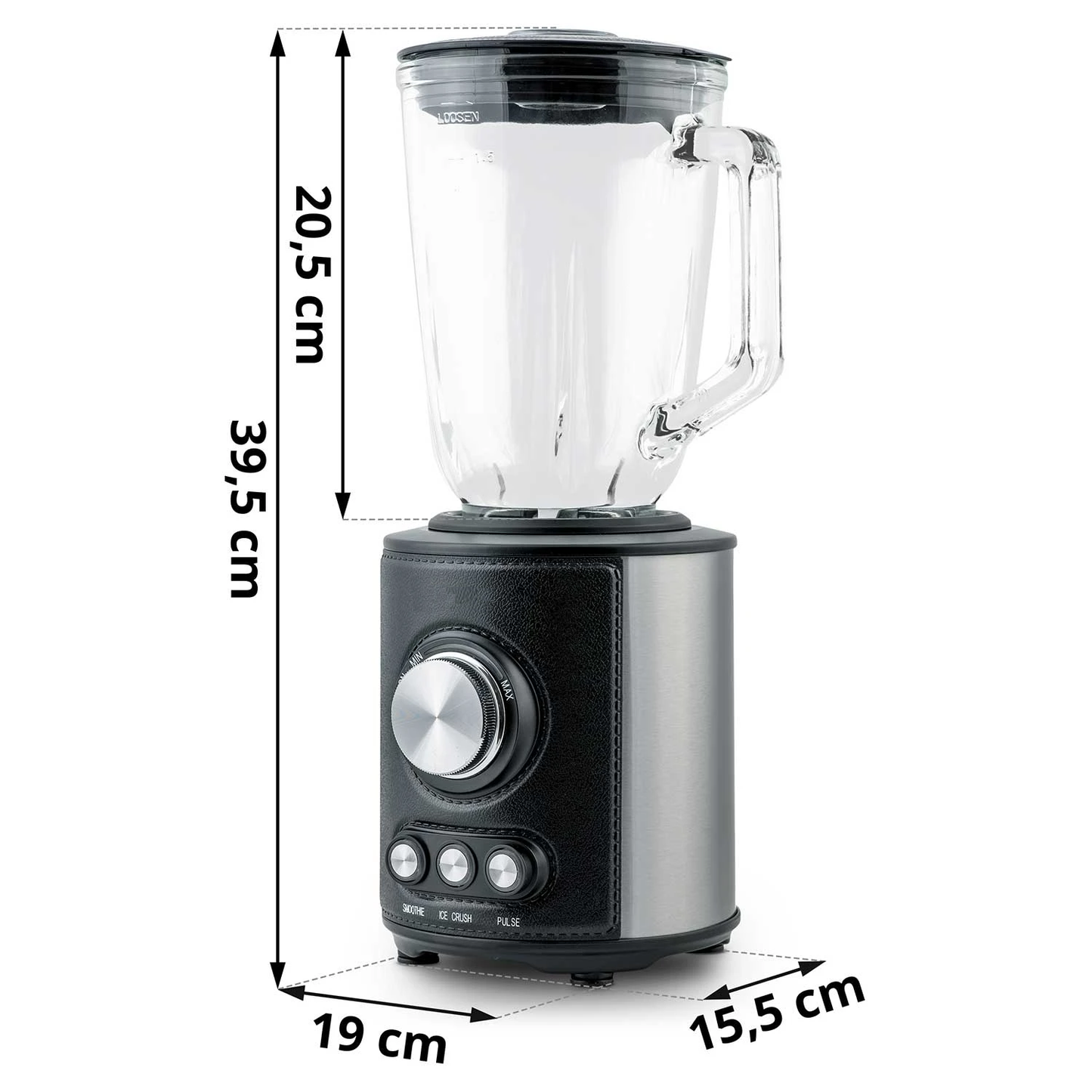 Blender cu cana idealSTORE, Capacitate 1.5L, 3 Functii de utilizare, Zdrobirea ghetei, Smoothie si Pulsatie, Protectie la supraincalzire, Picior anti alunecare, Usor de curatat, Putere nominala 800W