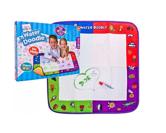 Covoras Creativ pentru desen cu apa idealSTORE FIRST PAINTING, Dimensiuni 70 x 70 cm, Se poate desena in 4 culori: rosu, albastru, verde si violet