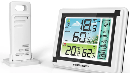 Statie Meteo fara fir IDL Berdsen@ cu Senzor Exterior, Higrometru, Touch Screen, Afisaj Color, Predictie Temperatura si Umiditate, Ecran luminat, culoare Alb