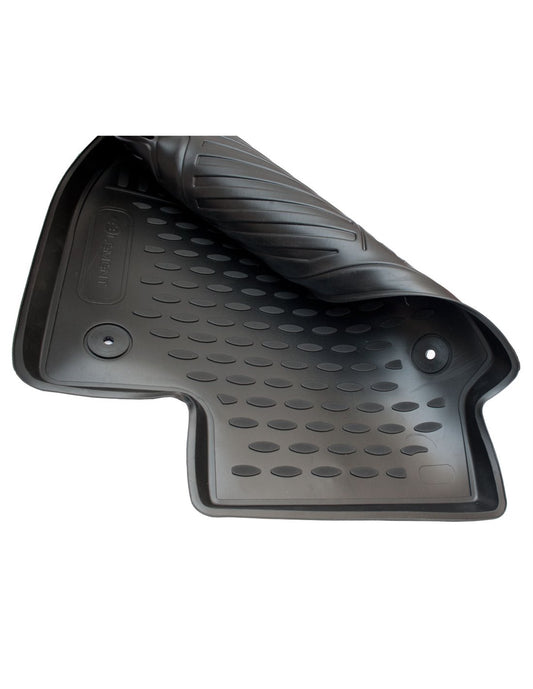 Set 4 covoare profesionale IDL cauciuc stil tavita Mercedes CLA 2013->, Bordura inalta, fara miros, Material cauciucat foarte moale