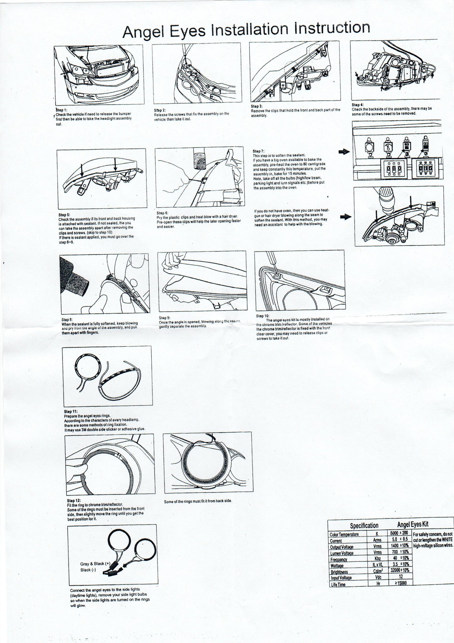 Set Profesional IDL Angel Eyes CCFL compatibil BMW seria 3 E36 cu droser si inele pentru 2 faruri, Culoare Lumina 6000k, Diametru 13cm