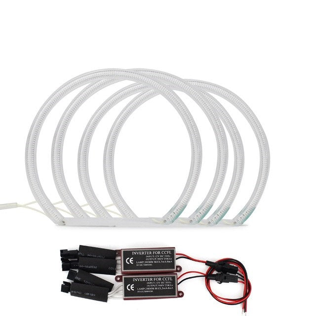 Set Profesional IDL Angel Eyes CCFL compatibil BMW seria 5 E39 cu droser si inele pentru 2 faruri, Culoare Lumina 6000k, Diametru 13cm