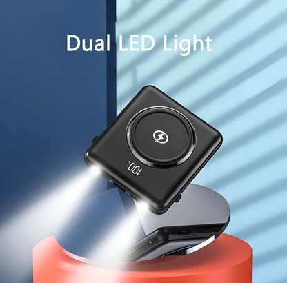 Baterie Externa Mini Battery IdealStore 10000 maH, 4 iesiri USB, USB tip C, USB tip micro, Incarcare fara fir, Tensiune Iesire 5V-2.1A, Incarcare rapida, BLACK