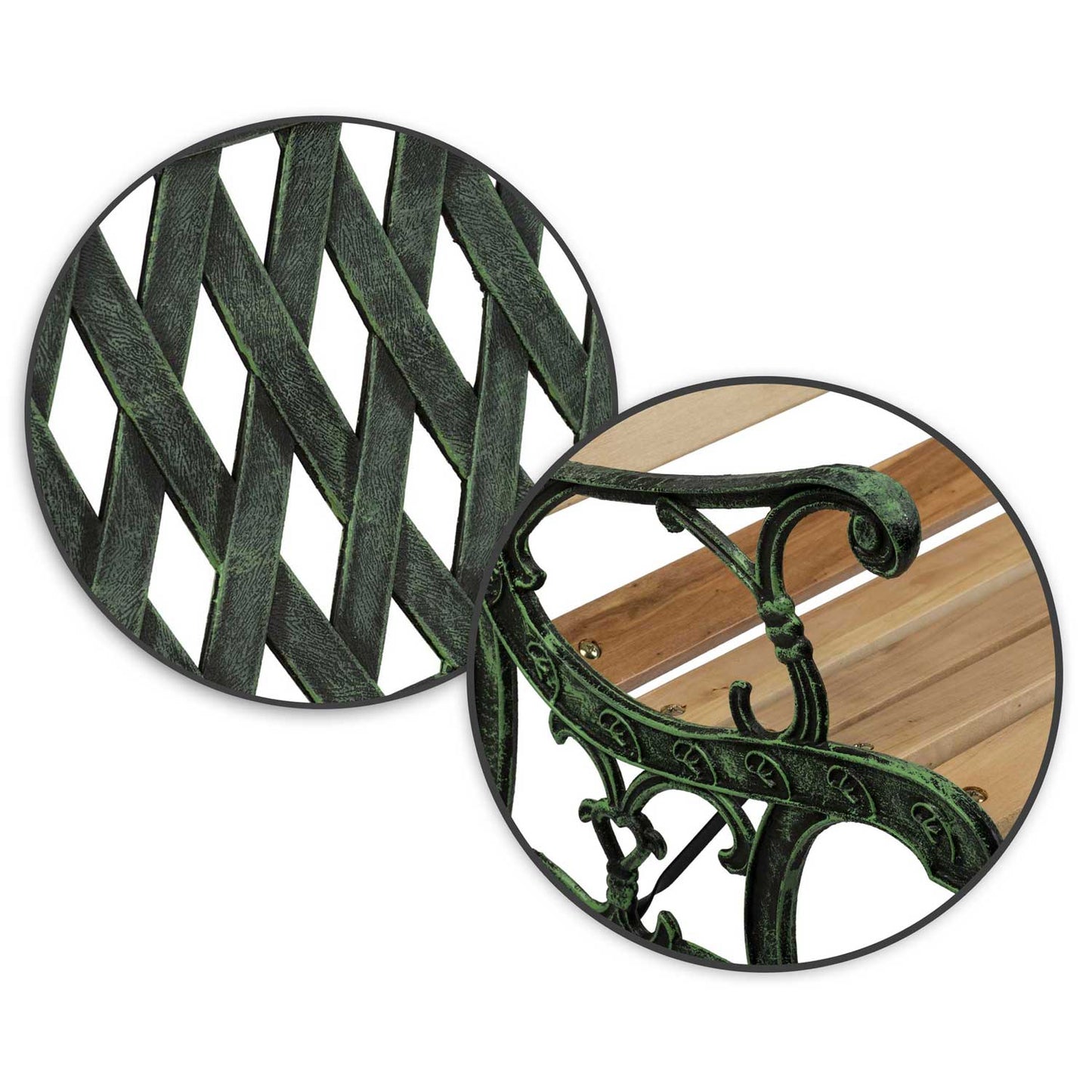 Banca de Gradina idealSTORE Garden Collections, Dimensiune 124 x 74 x 43 cm, Cadru puternic din Otel, Lemn de Plop, Design Minimalist, Perfect Pentru Gradina, Terasa sau Terasa