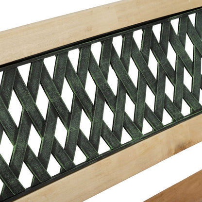 Banca de Gradina idealSTORE Garden Collections, Dimensiune 124 x 74 x 43 cm, Cadru puternic din Otel, Lemn de Plop, Design Minimalist, Perfect Pentru Gradina, Terasa sau Terasa