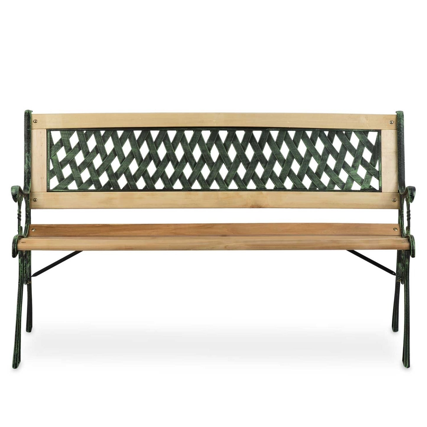 Banca de Gradina idealSTORE Garden Collections, Dimensiune 124 x 74 x 43 cm, Cadru puternic din Otel, Lemn de Plop, Design Minimalist, Perfect Pentru Gradina, Terasa sau Terasa