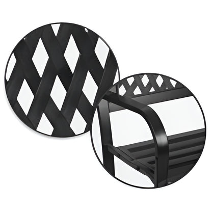 Banca de Gradina IdealStore Garden Collections, Spatar cu Model, Cadru din fier, Lemn de Plop, Dimensiune 125 x 77 x 49 cm, Perfect Pentru Seri Relaxante, Negru
