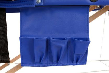 Masa De Masaj Pliabila idealStore, 3 Sectiuni, Inaltime Reglabila 62-84 cm, Piele Ecologica Moale, 2 Cotiere Laterale, Tetiera, Sarcina 250 kg, Structura din Lemn, Rezistenta la Uleiuri si Apa, Geanta de Transport Cadou