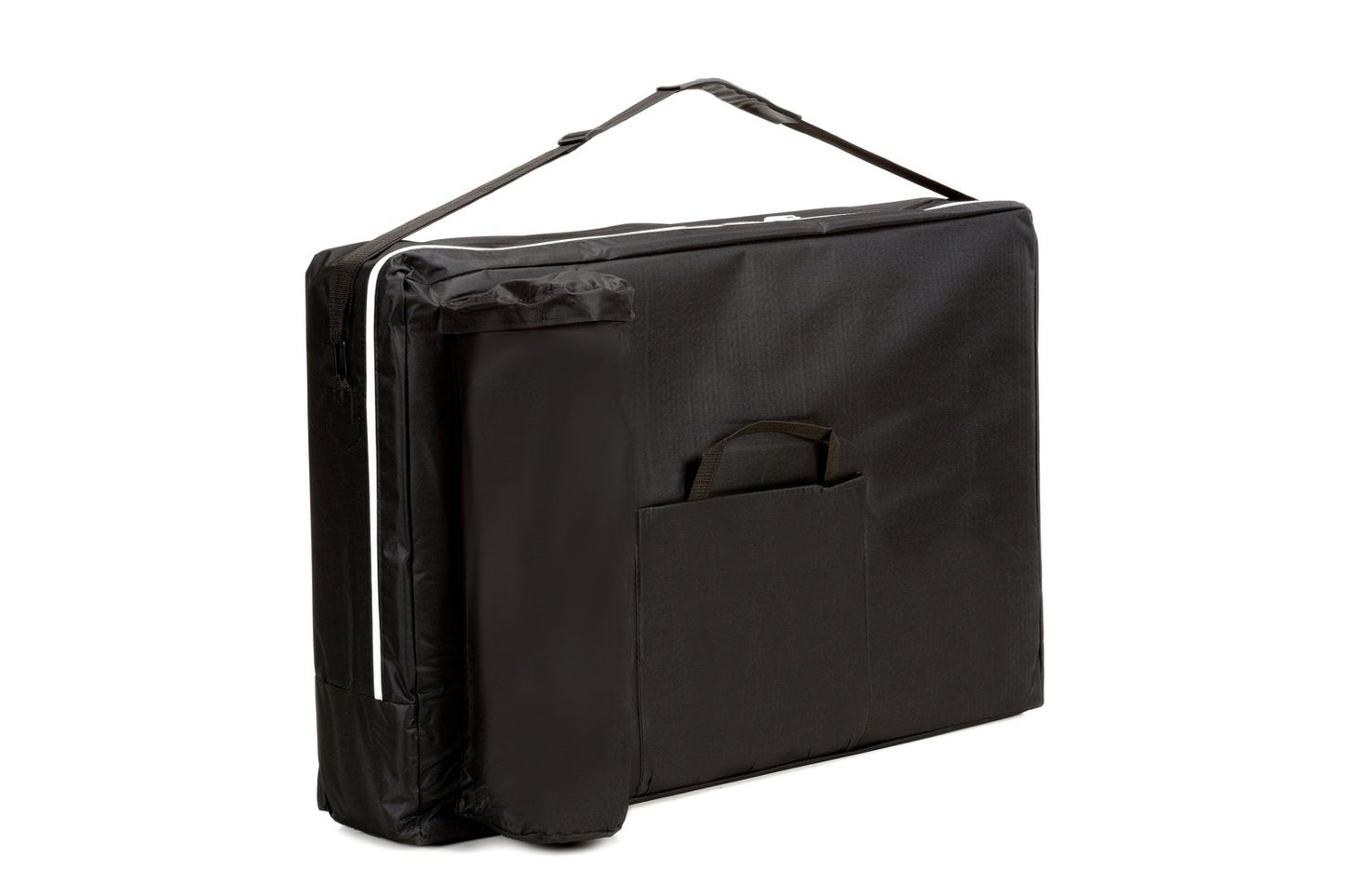 Masa De Masaj Pliabila idealStore, 3 Sectiuni, Inaltime Reglabila 62-84 cm, Piele Ecologica Moale, 2 Cotiere Laterale, Tetiera, Sarcina 250 kg, Structura din Lemn, Rezistenta la Uleiuri si Apa, Geanta de Transport Cadou