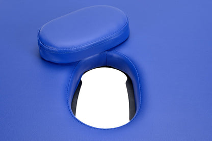 Masa De Masaj Pliabila idealStore, 3 Sectiuni, Inaltime Reglabila 62-84 cm, Piele Ecologica Moale, 2 Cotiere Laterale, Tetiera, Sarcina 250 kg, Structura din Lemn, Rezistenta la Uleiuri si Apa, Geanta de Transport Cadou