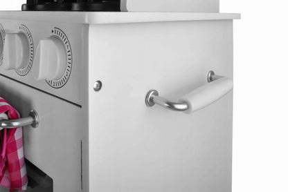 Bucatarie din lemn premium idealSTORE Chef's Max Cook, Dimensiuni 98 x 92.5 x 30 cm, Iluminare LED, Echipata complet, Include elemente mobile, Accesorizata cu ustensile specifice, Creste abilitatile manuale si de actorie