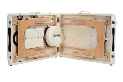 Masa de Masaj idealStore BodyFit Slim, Pliabila, Reglaj pe Inaltime, Piele Ecologica, din 2 Segmente, contine Husa