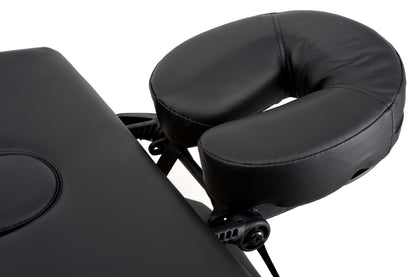 Masa de masaj pliabila idealSTORE, 2 segmente, Inaltime reglabila 62-84 cm, Piele ecologica moale, 2 cotiere laterale, Structura din lemn, Sarcina 250 KG, Rezistenta la uleiuri si apa, Include geanta de transport cadou