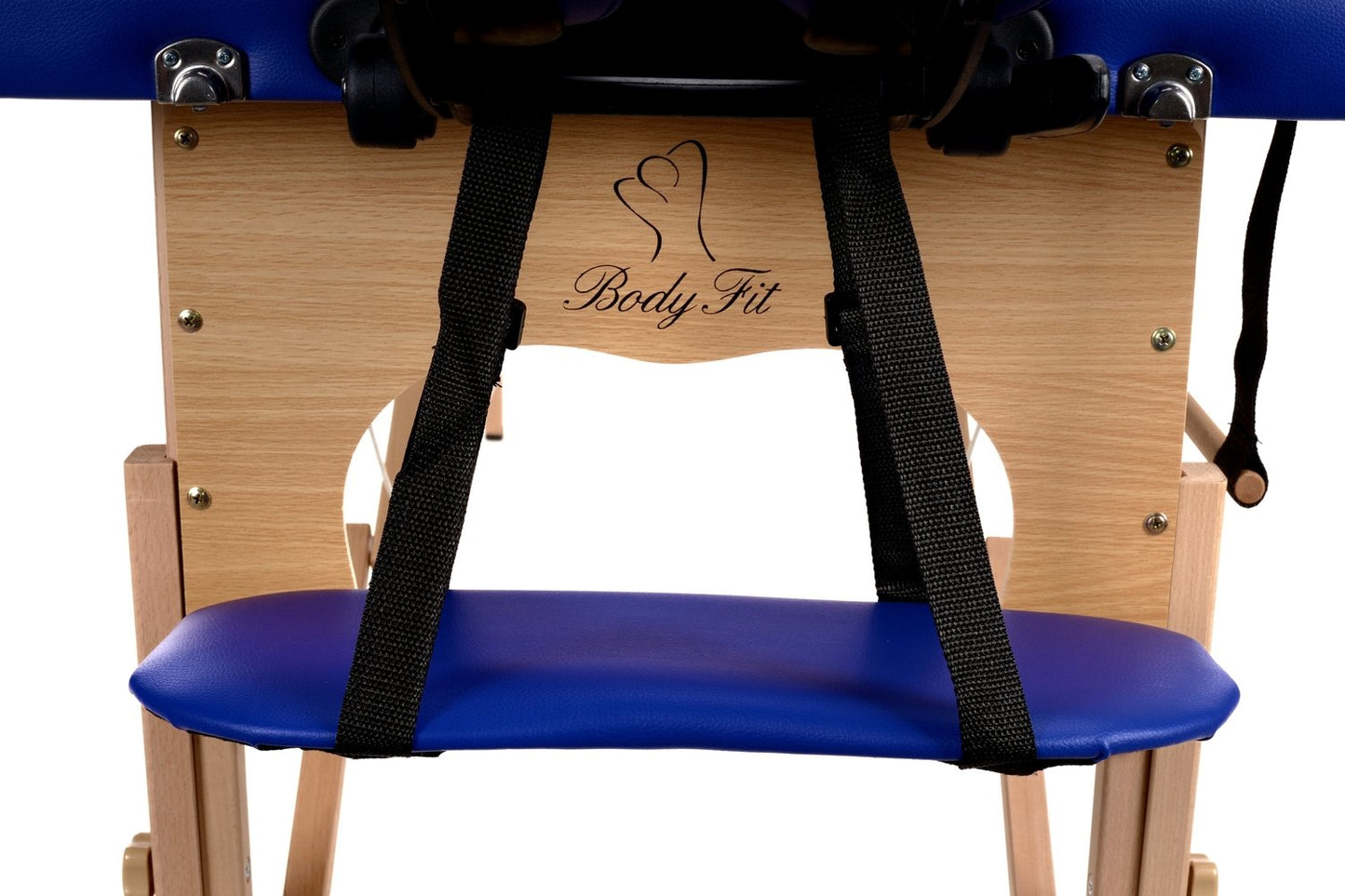 Masa de masaj pliabila idealSTORE, 2 segmente, Inaltime reglabila 62-84 cm, Piele ecologica moale, 2 cotiere laterale, Structura din lemn, Sarcina 250 KG, Rezistenta la uleiuri si apa, Include geanta de transport cadou, Albastru