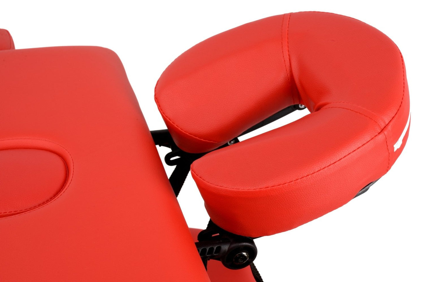 Masa de Masaj Pliabila idealSTORE, 2 Segmente, Inaltime Reglabila 62-84 cm, Piele Ecologica Moale, 2 Cotiere Laterale, Structura din Lemn, Sarcina 250 KG, Rezistenta la Uleiuri si Apa, Include Geanta de Transport Cadou, Rosu Edition