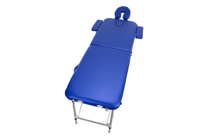 Masa Masaj Pliabila IDL, 2 Sectiuni, Inaltime Reglabila 66-87 cm, Piele Ecologica, 2 Cotiere, Tetiera, Sarcina 250 kg, Structura din Aluminiu, Rezistenta la Uleiuri si Apa, Geanta de Transport